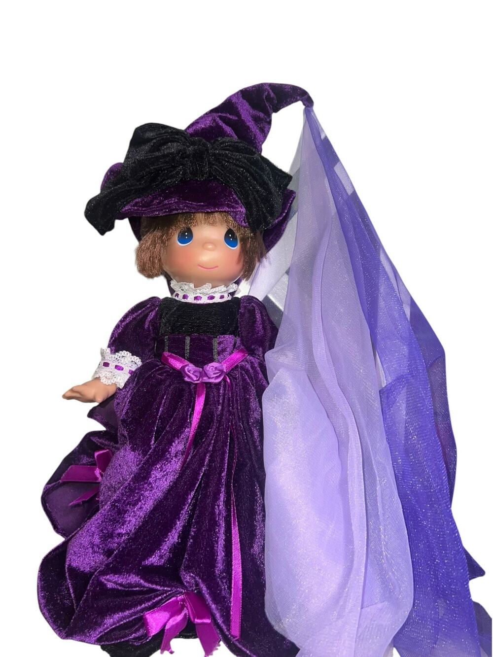 Whimsical Precious Moments purple velvet witch collectible 12" doll Lina Rick